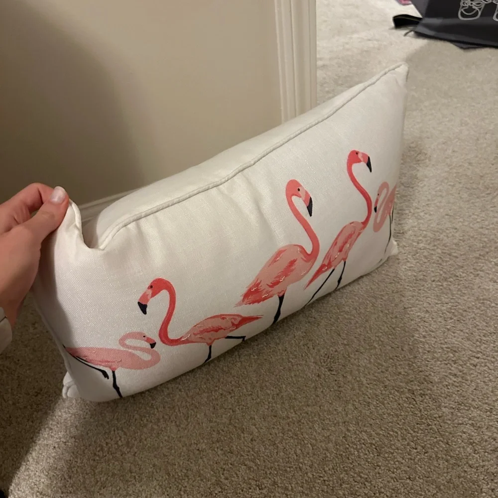 Flamingo Print Decorative Pillow